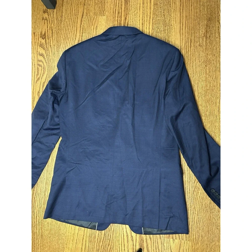 Calvin Klein Mens Blazer Career Suit Single Breasted Navy Wool 42 L
